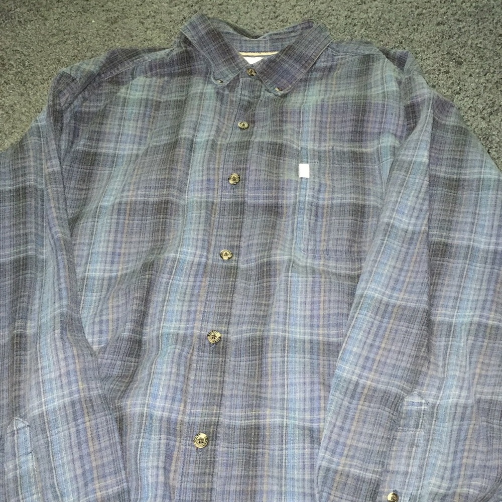 faded blue button down